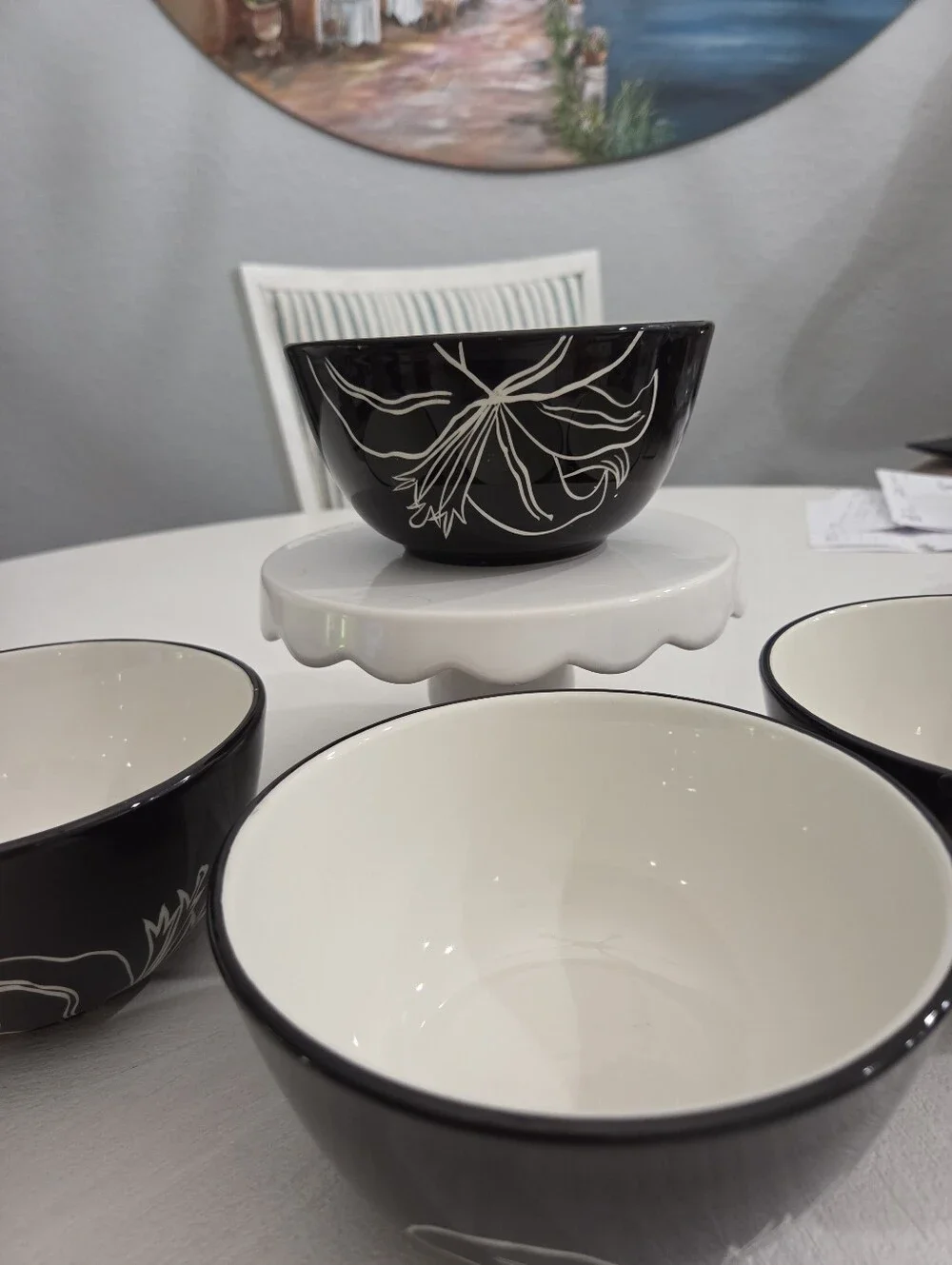 Laurie Gates Antilles Black Ceral/Soup Bowls 5 3/4
